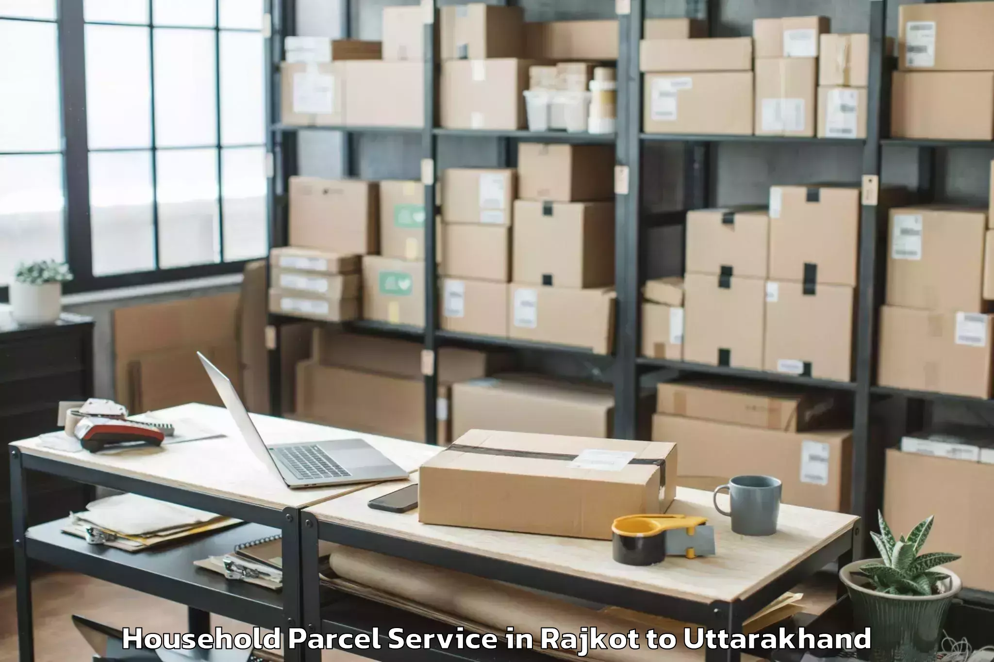 Hassle-Free Rajkot to Dwarahat Household Parcel